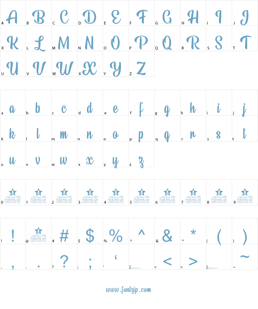 Beauty Mountains Personal Use Font Character